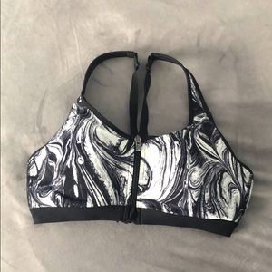 Victoria Sports Bra Marbled Front Zip